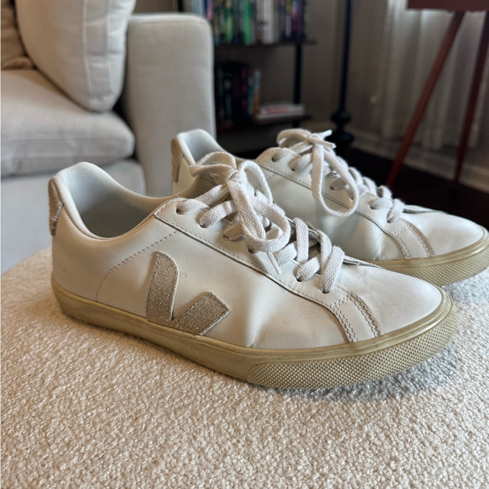 Veja White and Cream Sneakers Minimalist Design